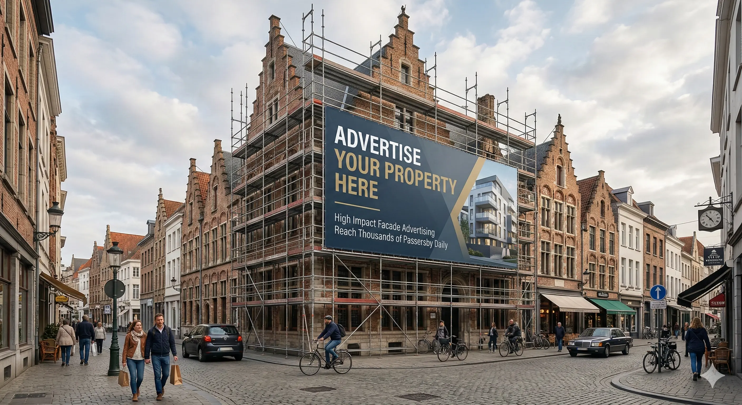 Premium advertising location on scaffolding
